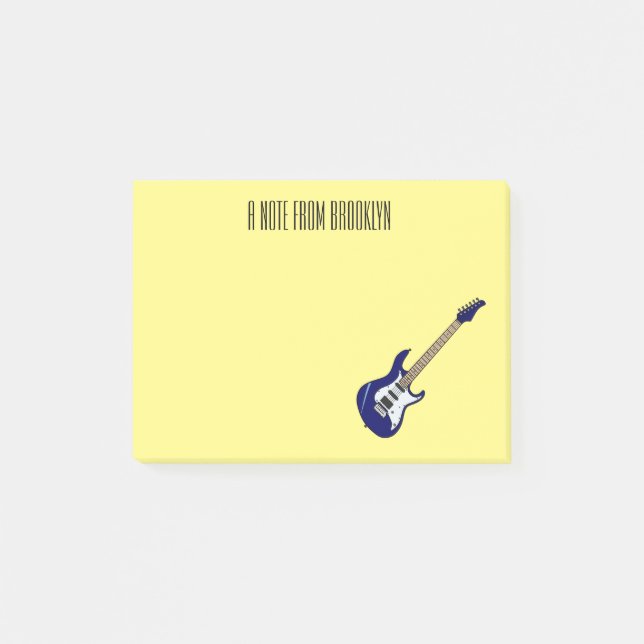 Notas Post-it® Ilustracion personalizado de guitarra eléctrica (Anverso)