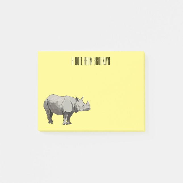 Notas Post-it® Ilustracion personalizado de Javan rhinoceros (Anverso)
