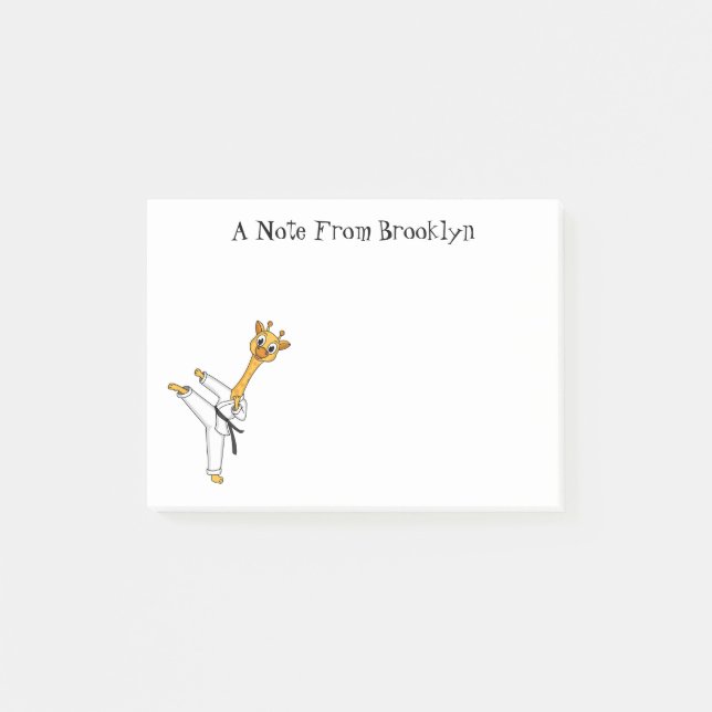 Notas Post-it® Ilustracion personalizado de Kung Fu giraffe (Anverso)