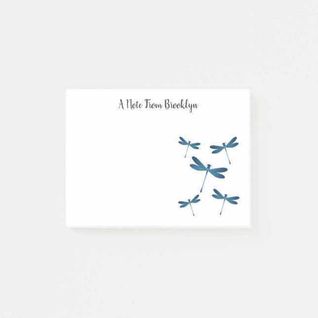 Notas Post-it® Ilustracion personalizado de la libélula (Anverso)