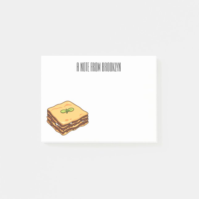 Notas Post-it® Ilustracion personalizado de Lasagna (Anverso)