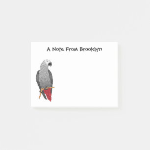 Notas Post-it® Ilustracion personalizado de loro gris africano