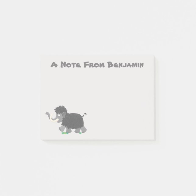 Notas Post-it® Ilustracion personalizado de mamut torpe (Anverso)