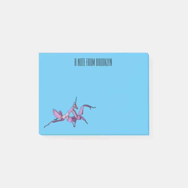 Notas Post-it® Ilustracion personalizado de mantis orquídea (Anverso)
