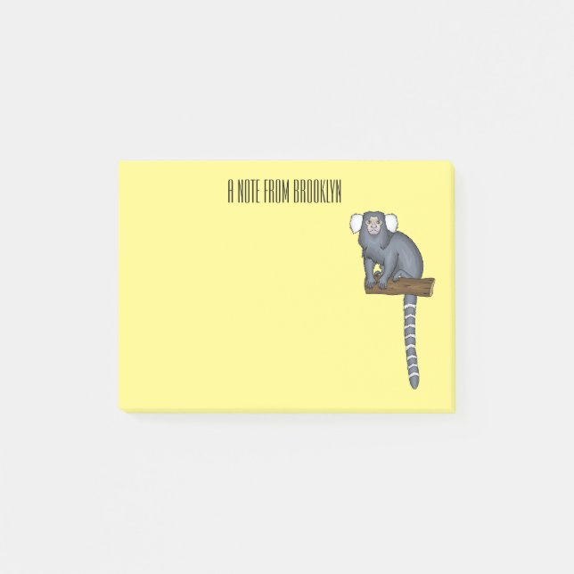 Notas Post-it® Ilustracion personalizado de marmoset común (Anverso)