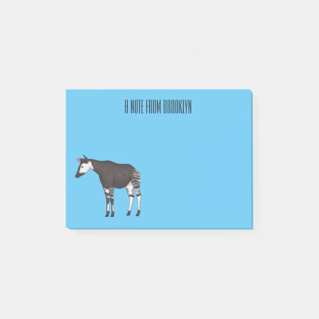 Notas Post-it® Ilustracion personalizado de Okapi (Anverso)