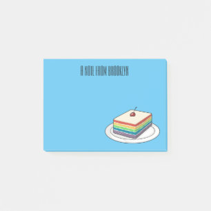 Notas Post-it® Ilustracion personalizado de pastel de arcoiris