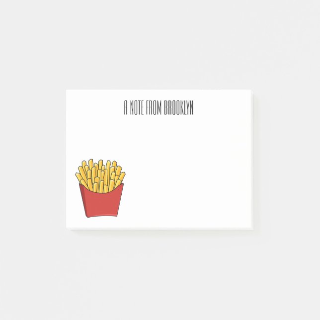 Notas Post-it® Ilustracion personalizado de patatas fritas (Anverso)