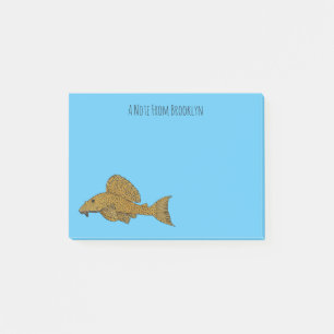 Notas Post-it® Ilustracion personalizado de pescado Pleco