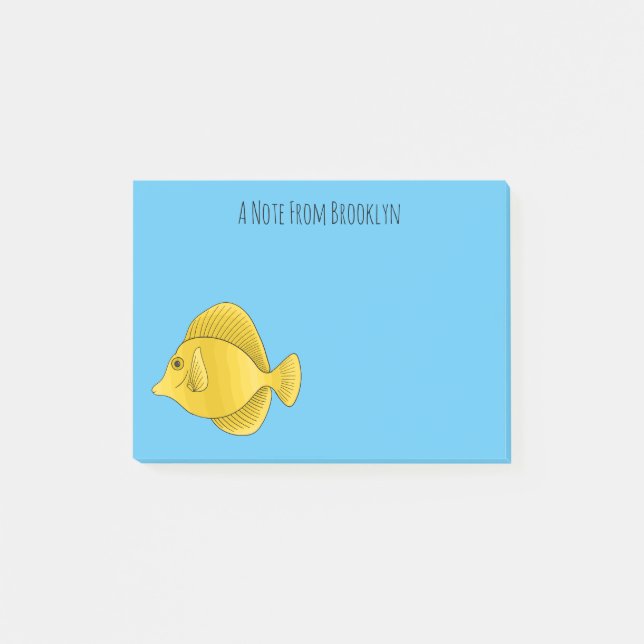 Notas Post-it® Ilustracion personalizado de pescado tango amarill (Anverso)