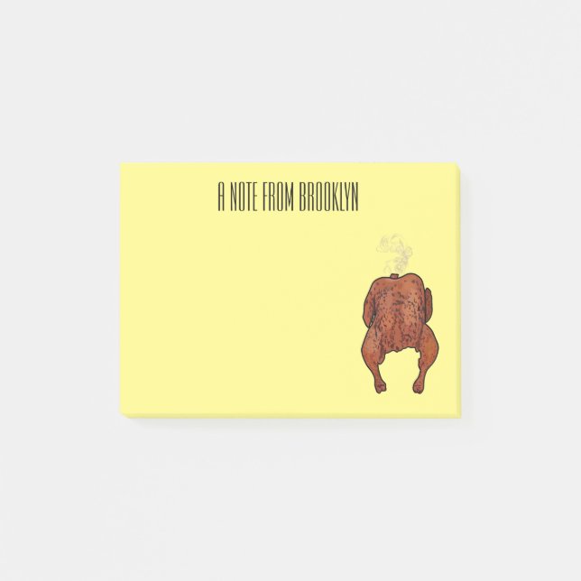 Notas Post-it® Ilustracion personalizado de pollo asado (Anverso)
