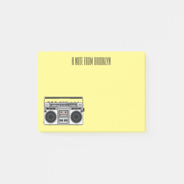 Notas Post-it® Ilustracion personalizado de radio (Anverso)