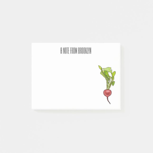 Notas Post-it® Ilustracion personalizado de Radish (Anverso)