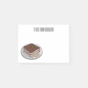 Notas Post-it® Ilustracion personalizado de tarta de Tiramisu
