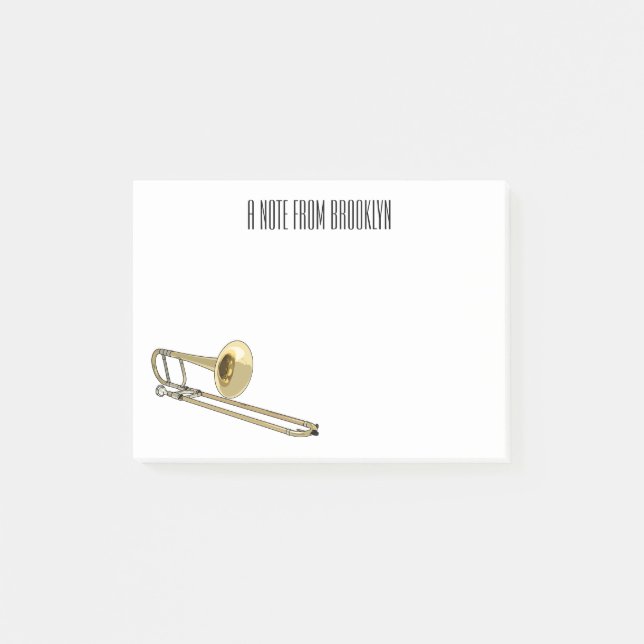 Notas Post-it® Ilustracion personalizado de Trombone (Anverso)