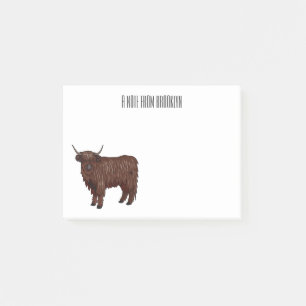 Notas Post-it® Ilustracion personalizado de vaca de Highland
