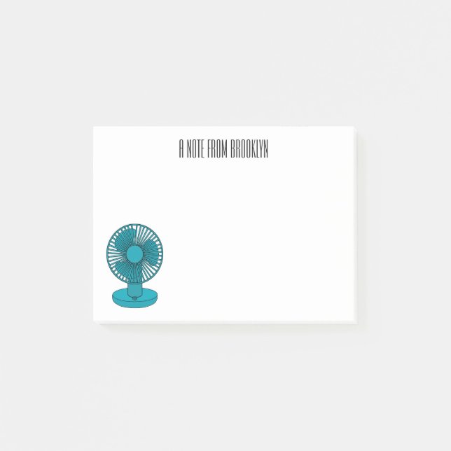 Notas Post-it® Ilustracion personalizado de ventilador (Anverso)