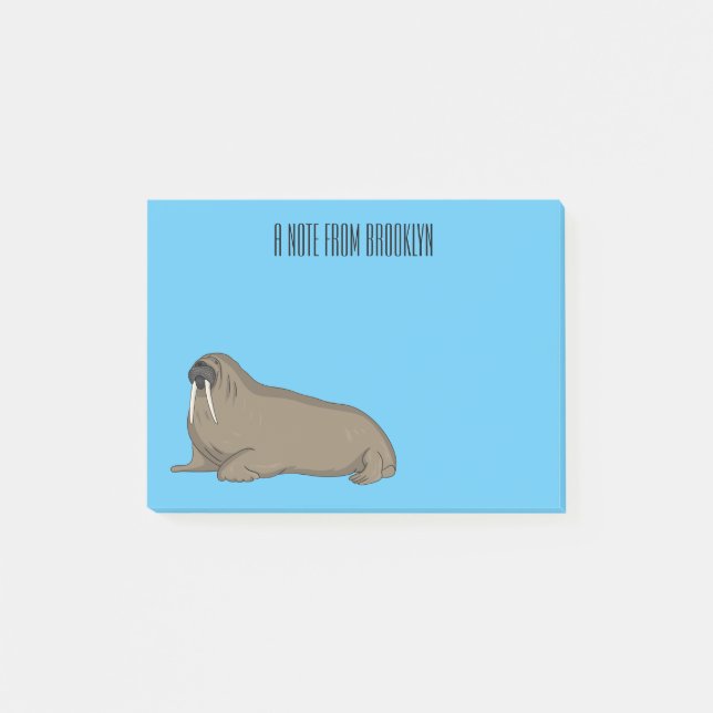 Notas Post-it® Ilustracion personalizado de Walrus (Anverso)
