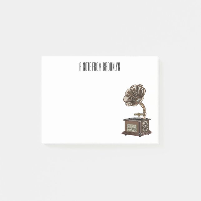 Notas Post-it® Ilustracion personalizado girable (Anverso)