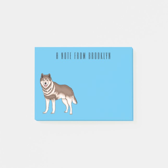 Notas Post-it® Ilustracion personalizado husky siberiano (Anverso)