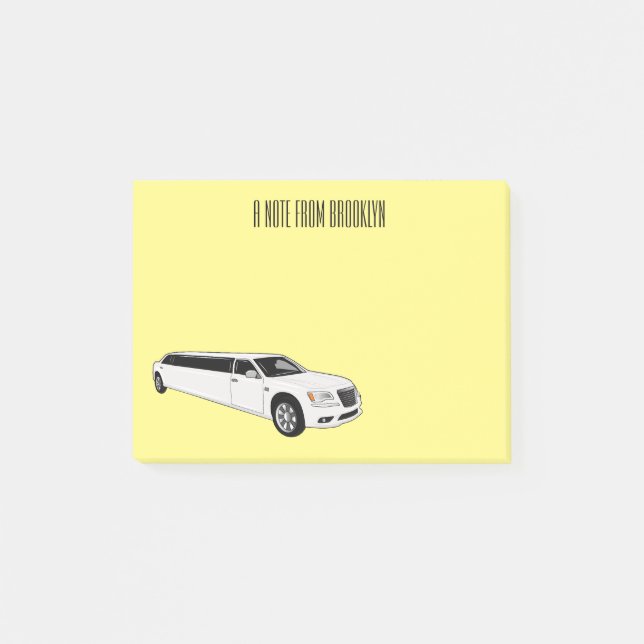 Notas Post-it® Ilustracion personalizado limusina (Anverso)