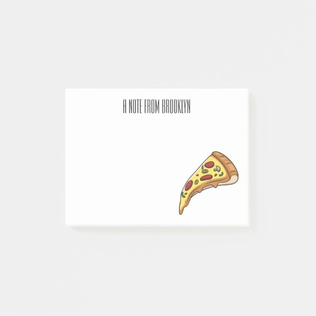 Notas Post-it® Ilustracion personalizado Pizza (Anverso)