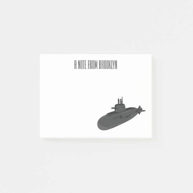 Notas Post-it® Ilustracion personalizado submarino (Anverso)