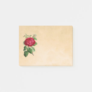 Notas Post-it® Ilustracion Rosa Rojo en un fondo tan grave