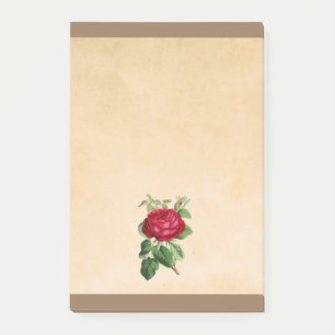 Notas Post-it® Ilustracion Rosa Rojo en un fondo tan grave