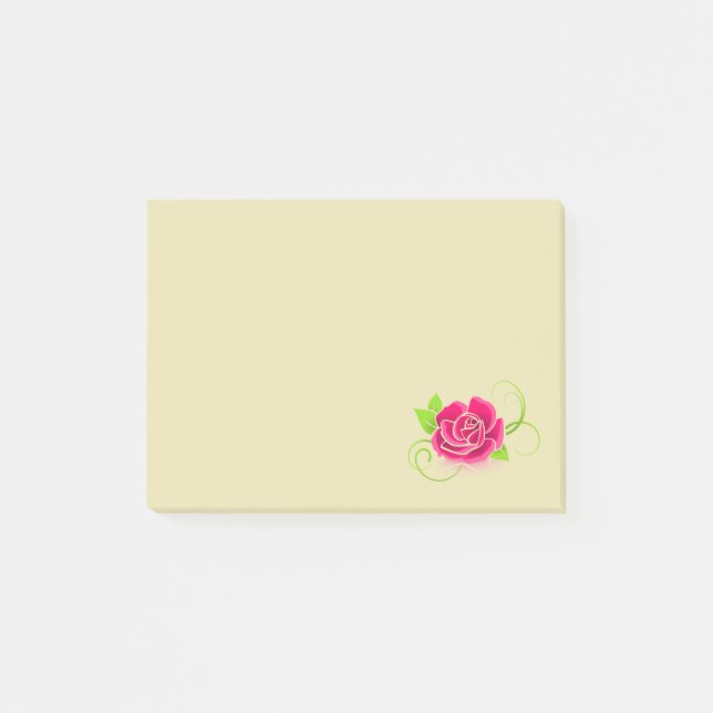 Notas Post-it® Ilustracion Rosa Rosado (Anverso)