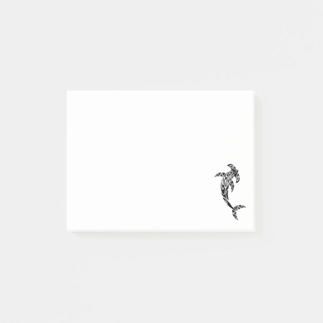 Notas Post-it® Ilustracion tribal del tiburón de Hammerhead (Anverso)