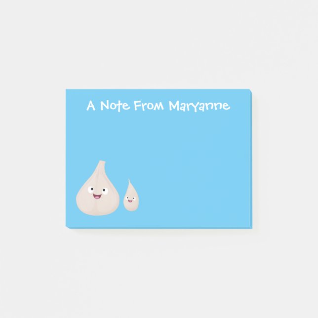 Notas Post-it® Ilustracion vegetal de personalizado de ajo dulce (Anverso)