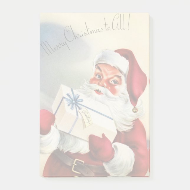 Notas Post-it® Ilustracion vintage de Santa Claus (Anverso)