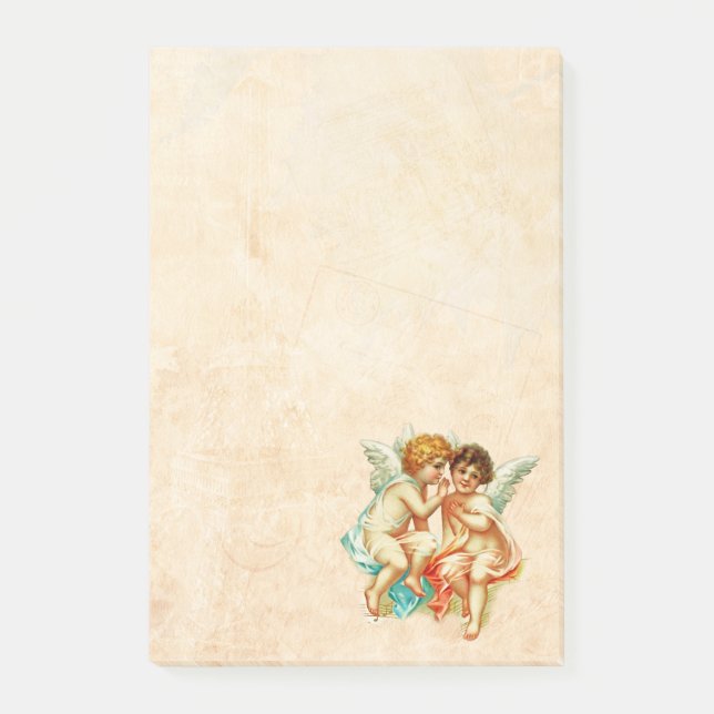 Notas Post-it® Ilustracion Vintage Ephemera Angel Cherubs (Anverso)