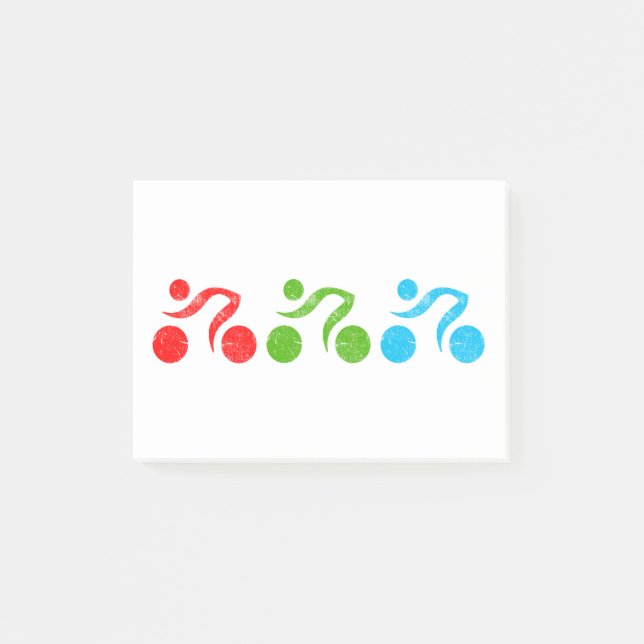 Notas Post-it® Ilustrador de la bicicleta divertida (Anverso)