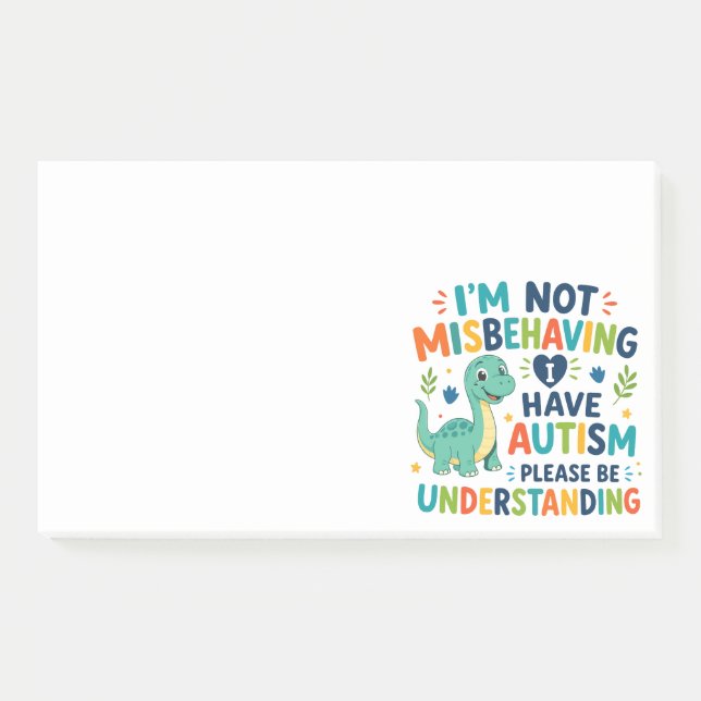Notas Post-it® I'm not misbehaving, I have autism (Anverso)