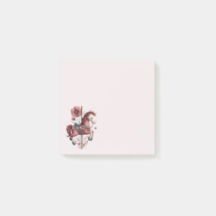 Notas Post-it® Imagen de caballo de carrusel caprichoso