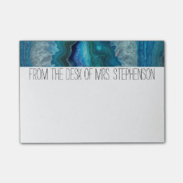 Notas Post-it® Imagen de cristal del agio mineral Blue Geode Rock