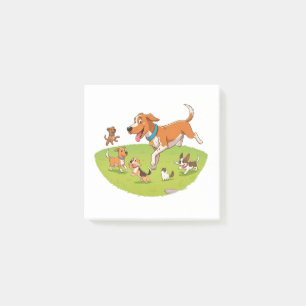 Notas Post-it® imagen personalizado de un grupo de perros jugando