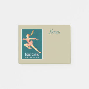 Notas Post-it® Imagen retro de un patinador gráfico con un traje 