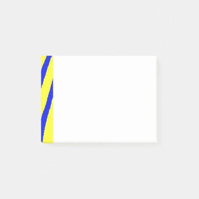 Notas Post-it® Impresión cebra (amarillo y azul) (Anverso)