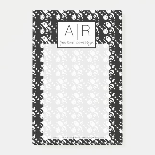 Notas Post-it® Impresión de calabaza fantasma de Halloween (Anverso)