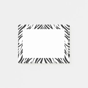 Notas Post-it® Impresión de cebra en blanco y negro