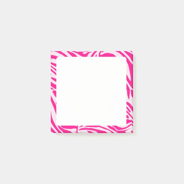 Notas Post-it® Impresión de cebra rosa (Anverso)