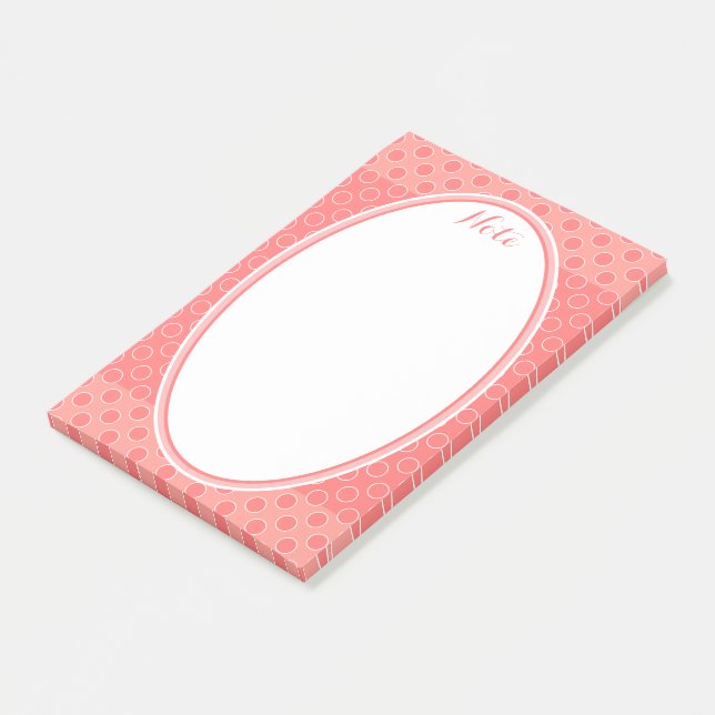 Notas Post-it® Impresión de diseño de puntos de polka (En perspectiva)