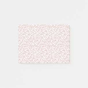 Notas Post-it® Impresión de leopardo blanco crema rosado