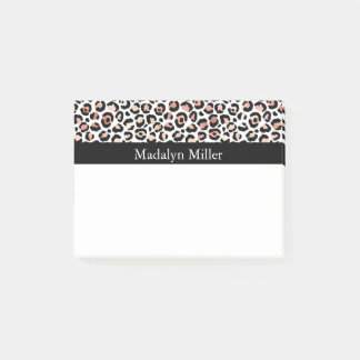 Notas Post-it® Impresión de leopardo dorado Rosa