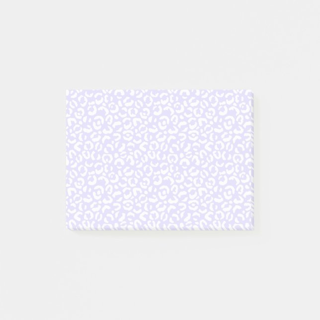 Notas Post-it® Impresión de leopardo lechal morado blanco (Anverso)