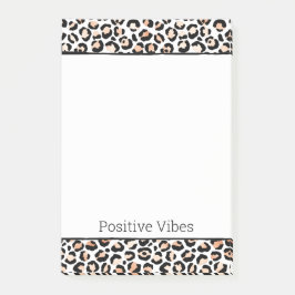 Notas Post-it® Impresión de Leopardo Negro de Peach blanco
