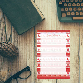 Notas Post-it® Impresión de renos nórdicos rojos y blancos person
